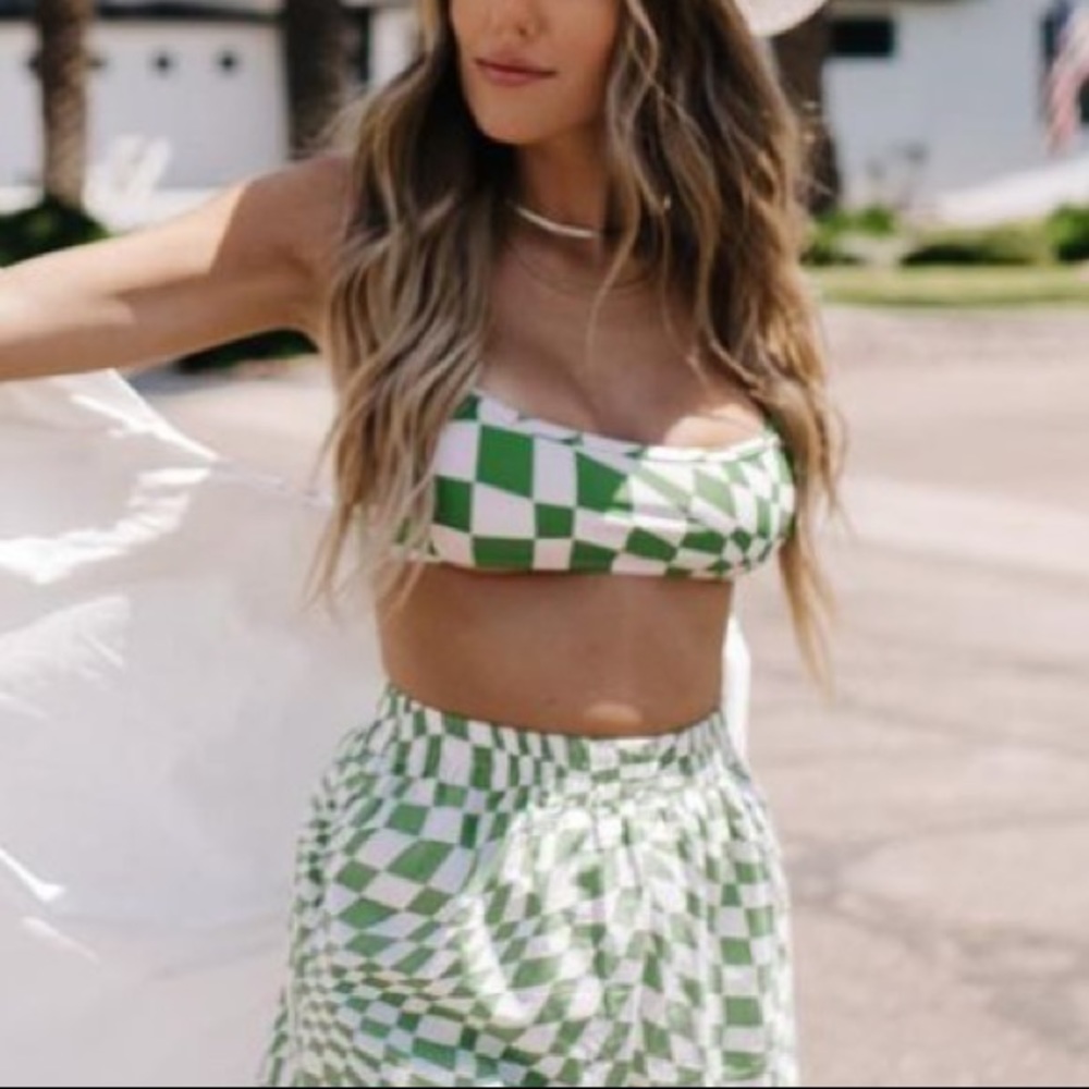 Motel Rocks Green checkered top - Picture 5 of 6